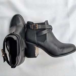 Black & gold booties